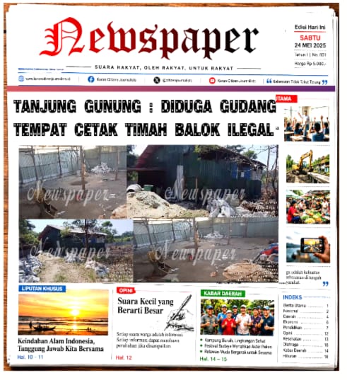 Dinding Gudang yang Diduga Tempat Cetak Timah Balok Ilegal di Tanjung Gunung Tertulis Nomor WA dan Nama Surya Darma